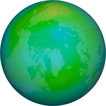 Arctic ozone map for 1984-10